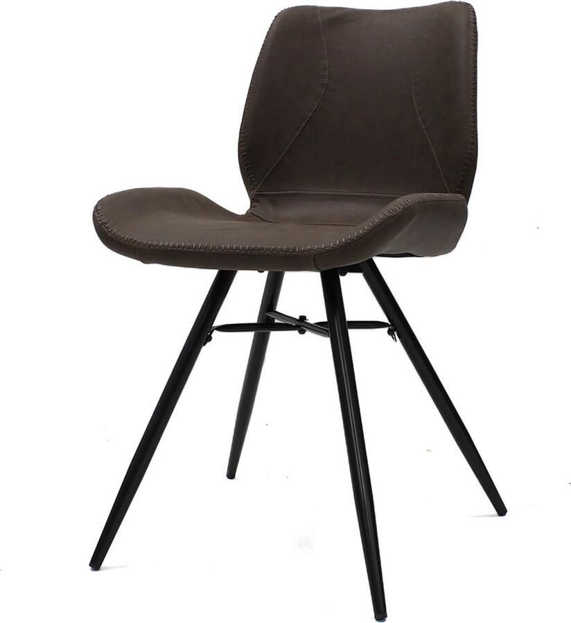 Dripio Eetkamerstoel Keukenstoel Metalen Poten Kunstleer Taupe
