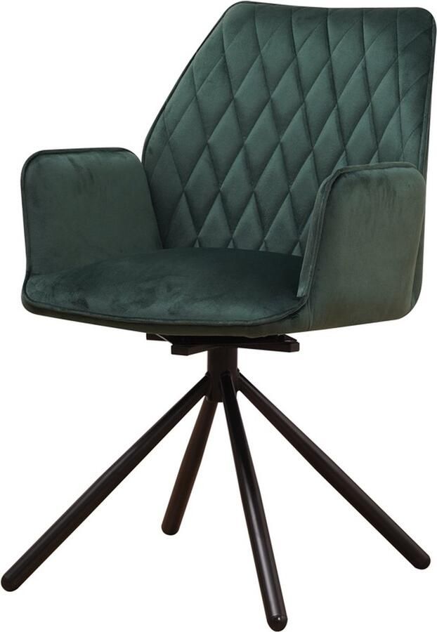 Dripio Eetkamerstoel Keukenstoel Velvet Stoel Metalen Poten Groen