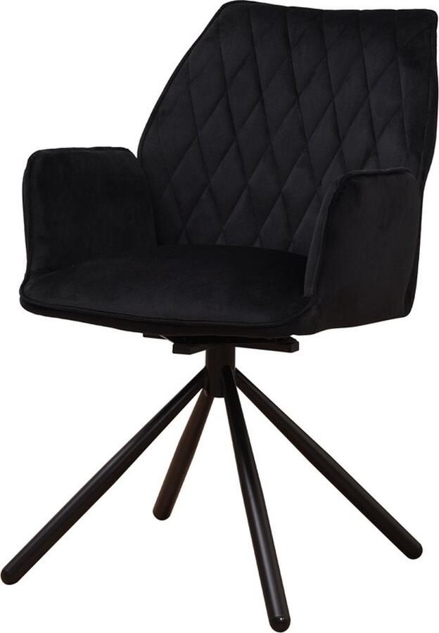 Dripio Eetkamerstoel Keukenstoel Velvet Stoel Metalen Poten Velvet Black