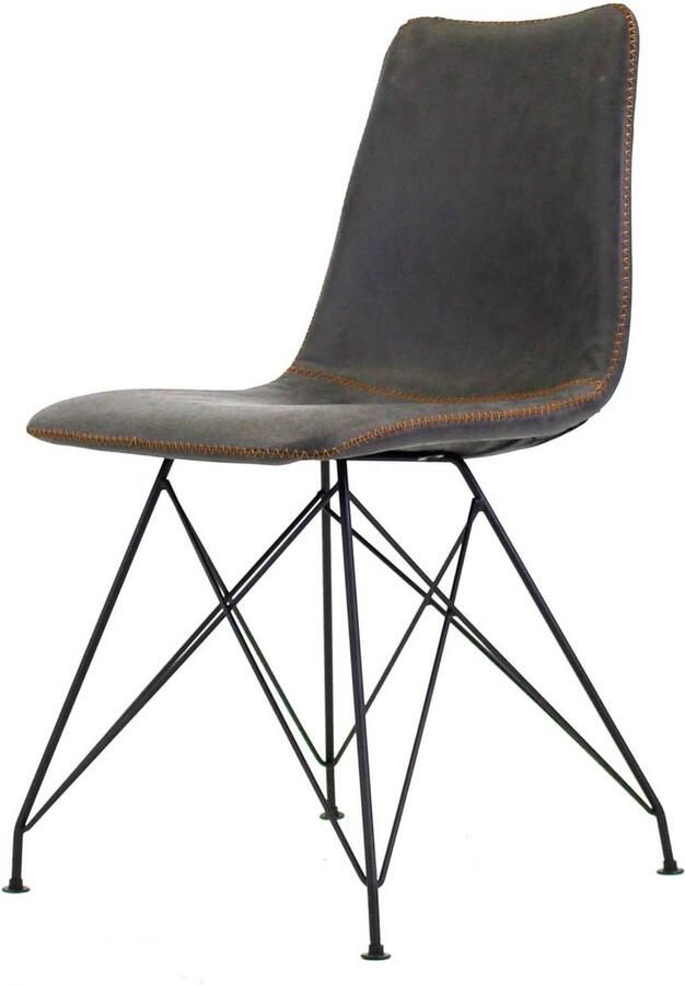 Dripio Eetkamerstoel Kunstleer antraciet Industrieel set van 1