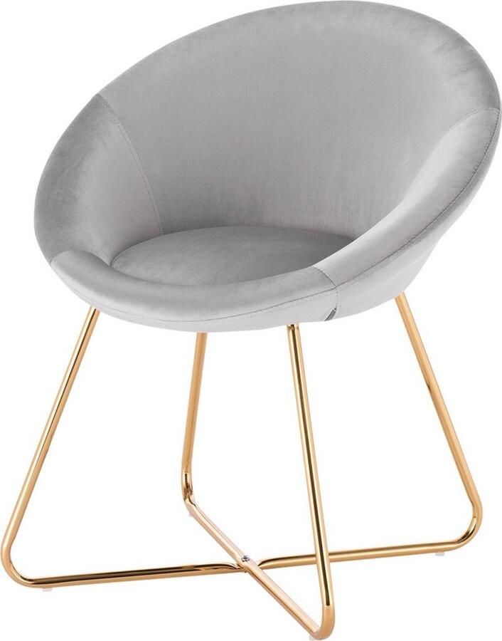 Dripio Eetkamerstoel met armleuning velvet kuipstoel luxe & ergonomisch tijdloos design stijlvol lichtgrijs