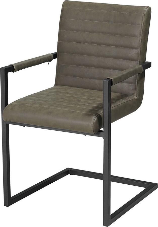 Dripio Eetkamerstoel set van 1 Kunstleer Groen Industrieel Eetkamerstoelen