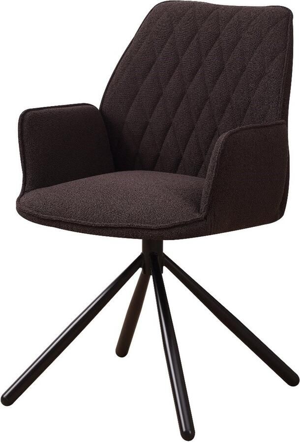 Dripio Eetkamerstoel set van 1 Stof Bruin Industrieel Eetkamerstoelen