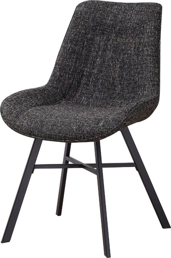 Dripio Eetkamerstoel set van 1 Stof Zwart Industrieel Eetkamerstoelen