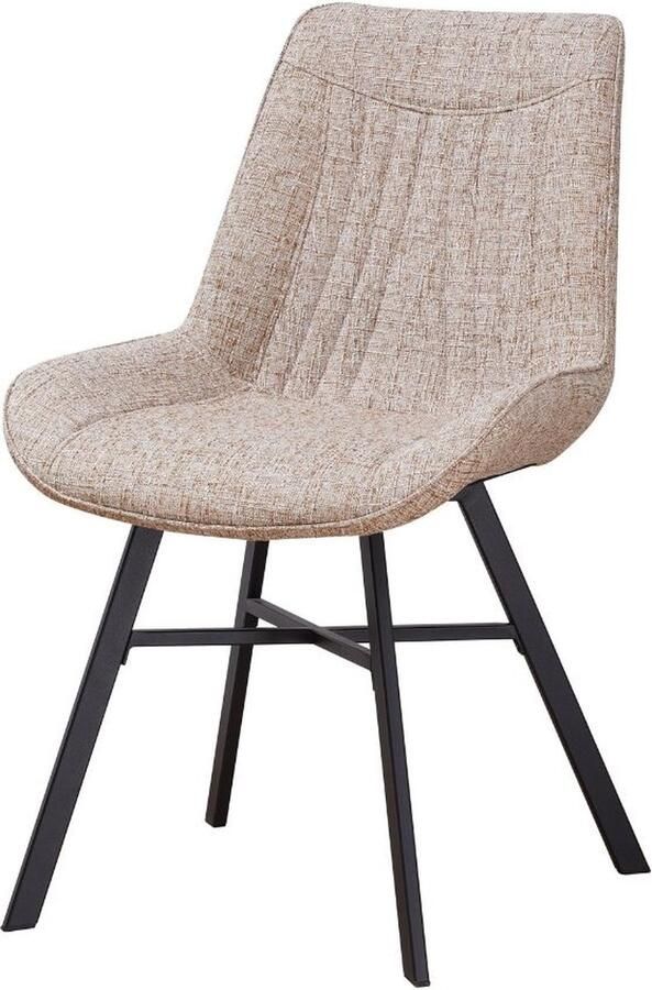 Dripio Eetkamerstoel set van 1 Wit chenille Industrieel Eetkamerstoelen