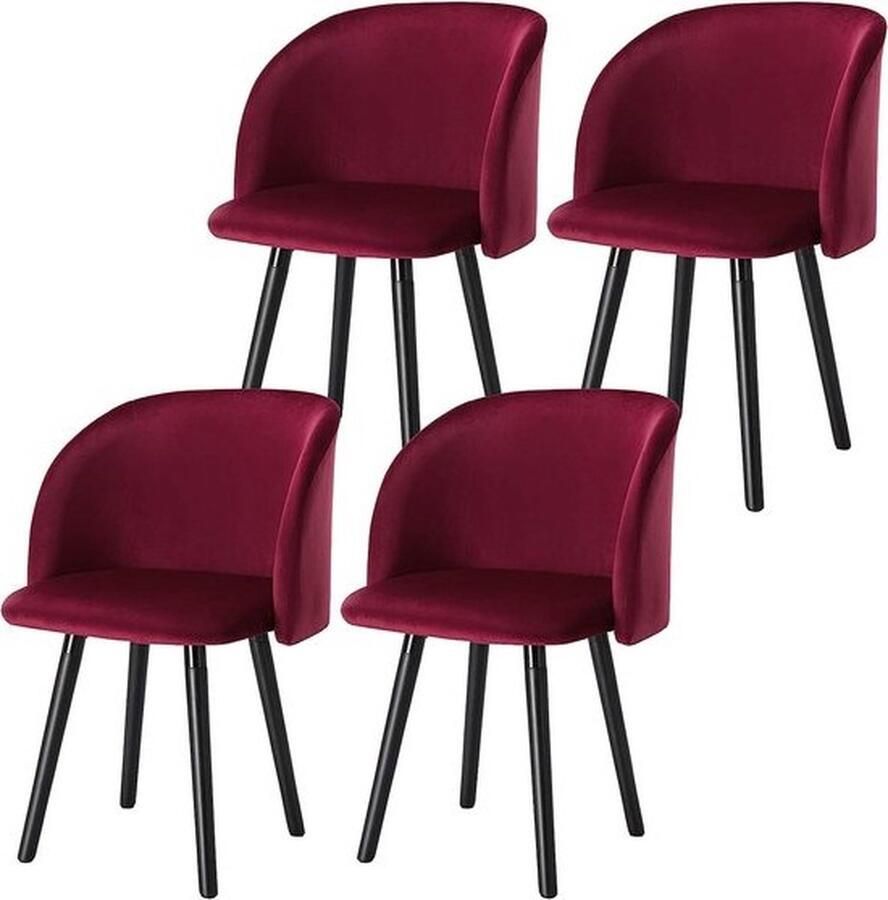 Dripio Eetkamerstoel Stoelen set van 4 Velvet rood Met armleuning Vergaderstoel