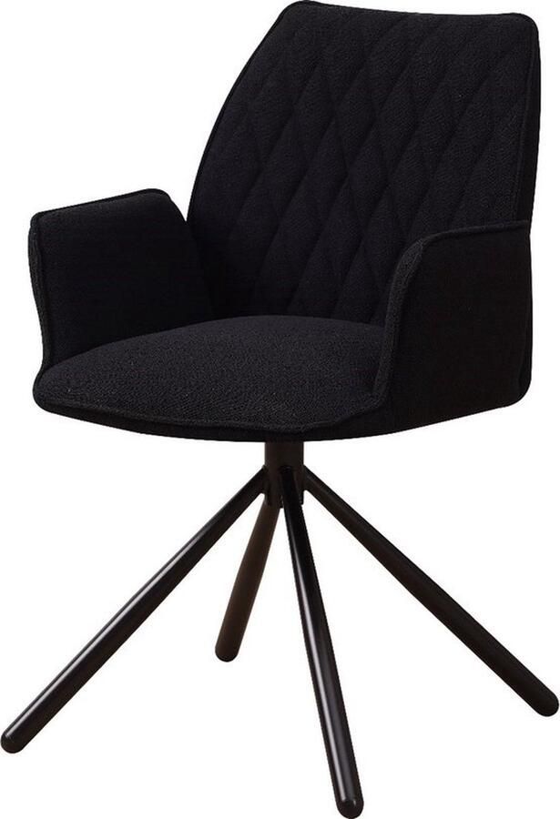 Dripio Eetkamerstoel Stof Zwart Industrieel set van 1