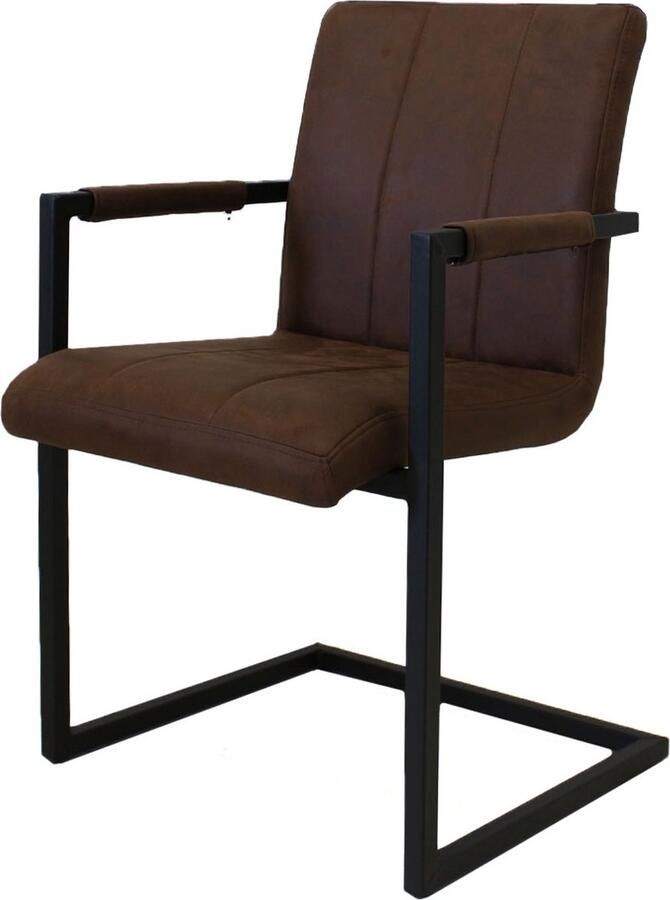 Dripio Eetkamerstoel Tristan Bruin microvezel Metalen poten set van 1 Zithoogte 46cm deluxe
