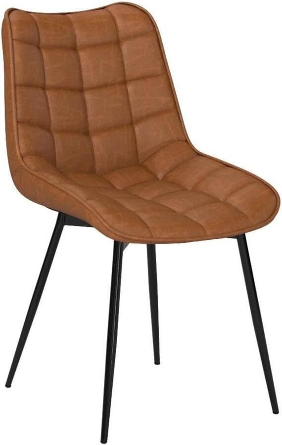 Dripio Eetkamerstoelen set van 2 tijdloos & luxe design robuust kunstleer stijlvol & comfortabel lichtbruin