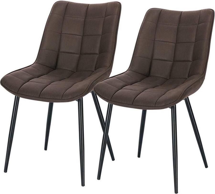 Dripio Eetkamerstoelen stof set van 2 premium kwaliteit stevig & modern stijlvol donkerbruin