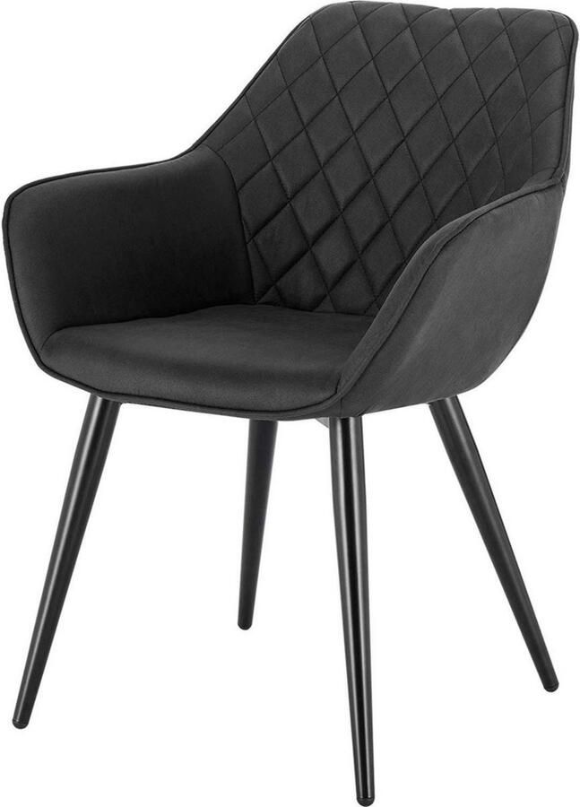 Dripio Ergonomische eetkamerstoel stoffen kuipstoel stevig & stijlvol met armleuning elegant antraciet