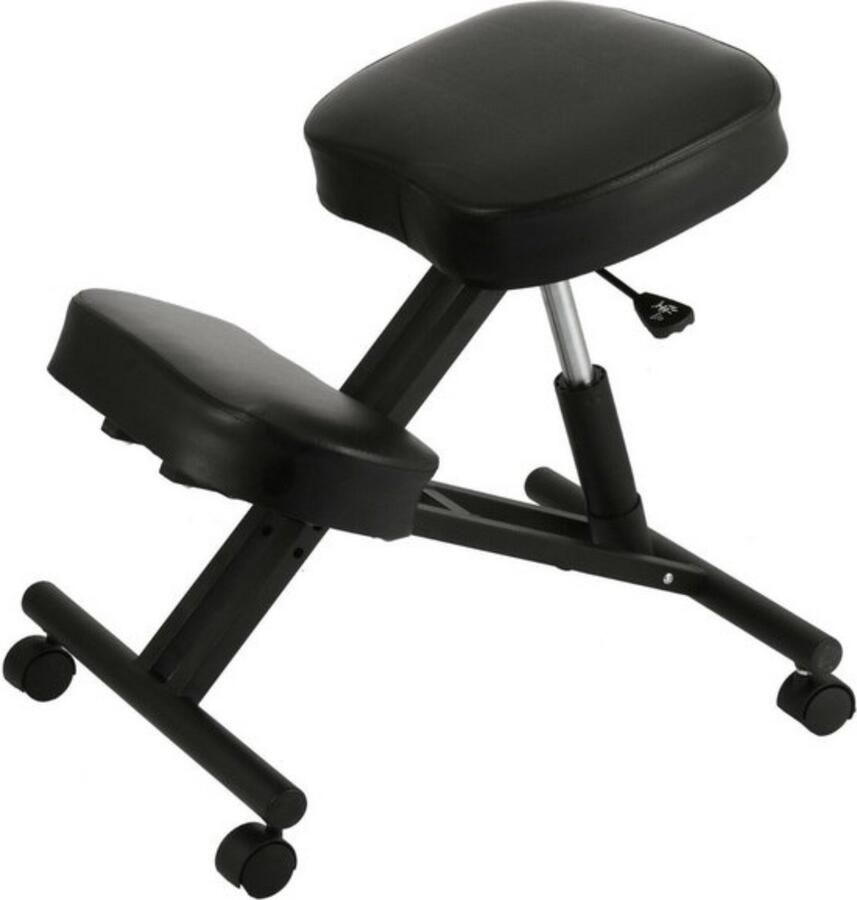 Dripio Ergonomische kniestoel bureaustoel met wielen verstelbare zithoogte bevordert een goede houding stijlvol zwart