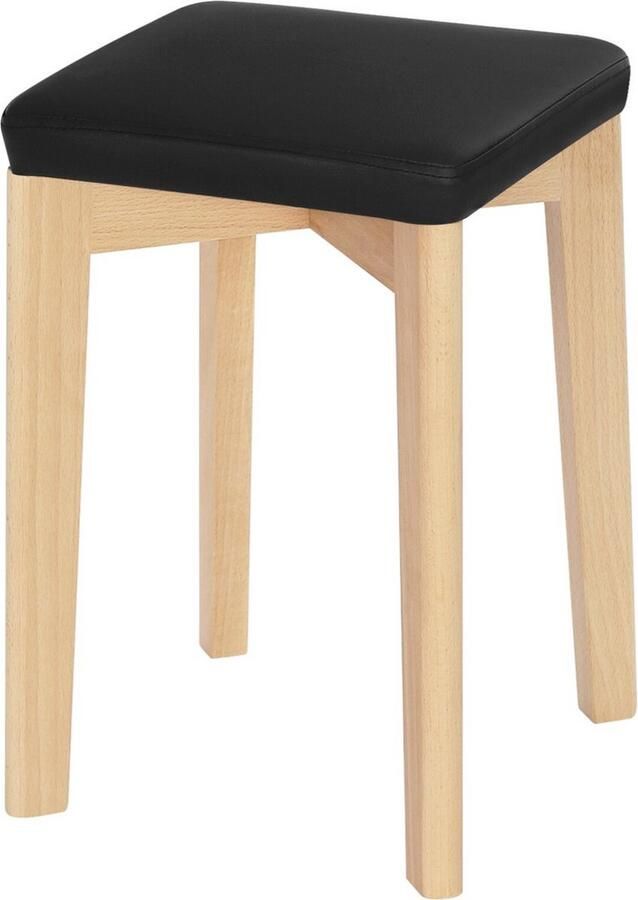 Dripio Houten barkrukken set van 2 ergonomisch gevormd stevig design zwart landelijk stijl