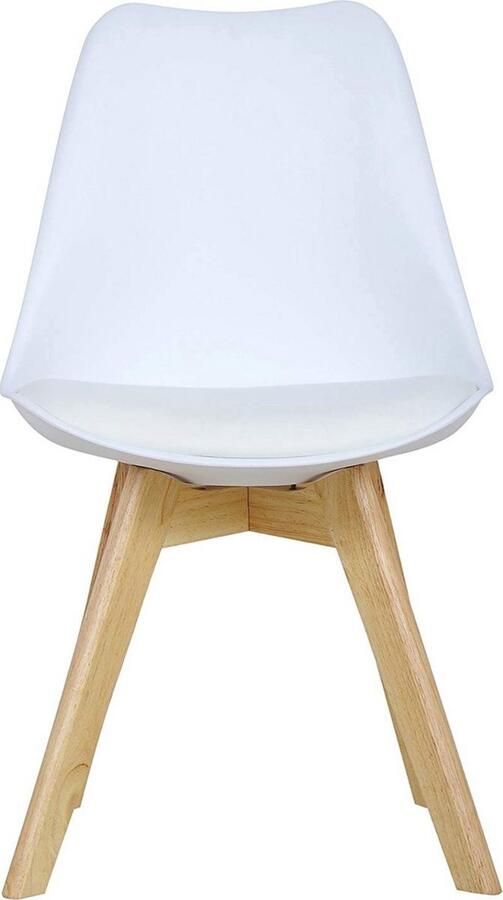 Dripio Houten kuipstoel comfortabel & stevig ergonomisch zitvlak beukenhout strak wit 48x42x82 cm