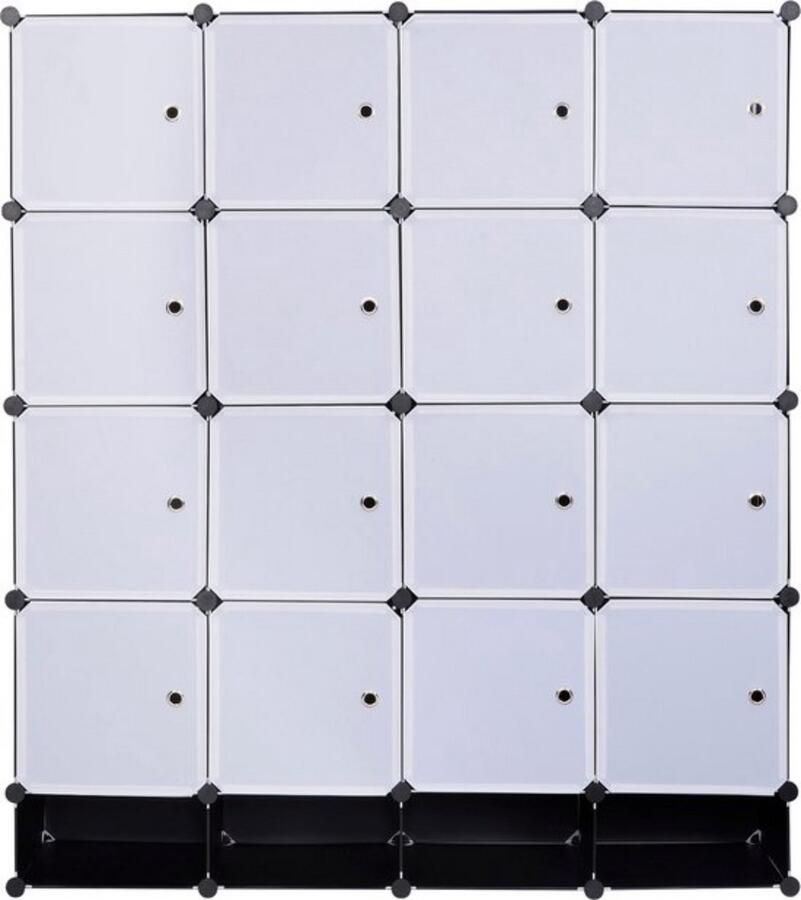 Dripio Kledingkast multifunctioneel & stevig ruime opbergmogelijkheid kunststof & staal strak en modern zwart 165x148x35 cm