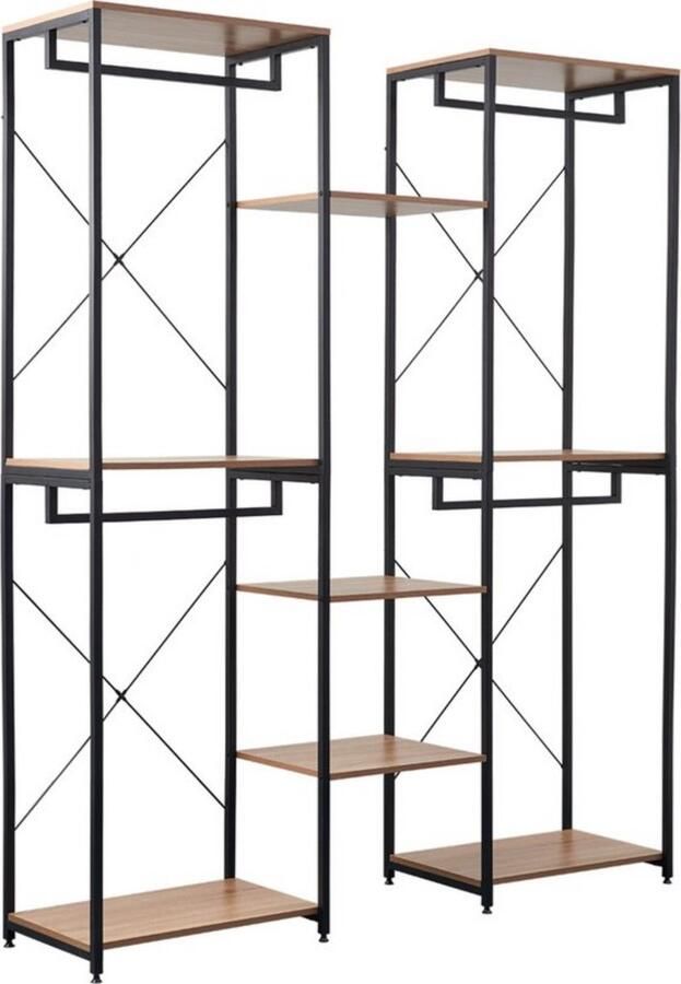 Dripio Kledingkast robuuste en stevige constructie ruime opbergmogelijkheden veilig & modern design ideaal voor slaapkamers bruin 165x39x204.6 cm