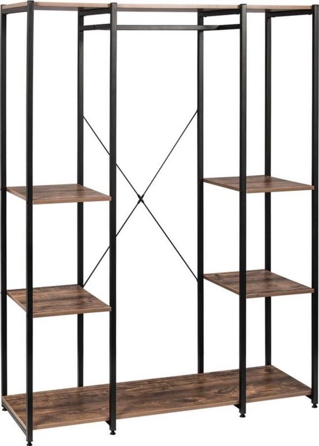 Dripio Kledingkast stevige MDF constructie stijlvolle bruine & zwarte afwerking geschikt voor slaapkamer & woonkamer 167x40x120 cm