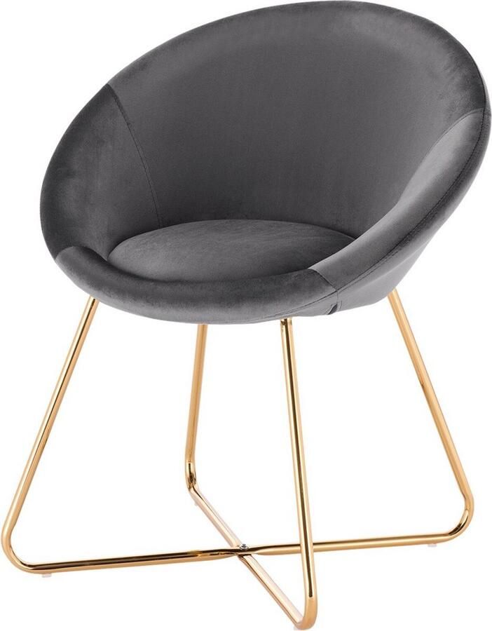 Dripio Kuipstoel met armleuning velvet bekleding robuust & ergonomisch modern & stijlvol donkergrijs