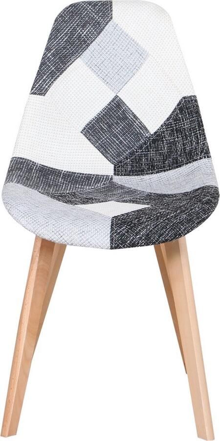 Dripio Kuipstoelen set van 4 modern & stijlvol stevig hout stof veelzijdig design grijs zwart wit