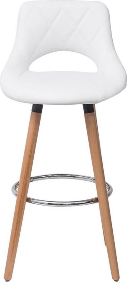 Dripio Kunstlederen barkruk ergonomisch design met rugsteun stevig & stijlvol landelijk & modern wit