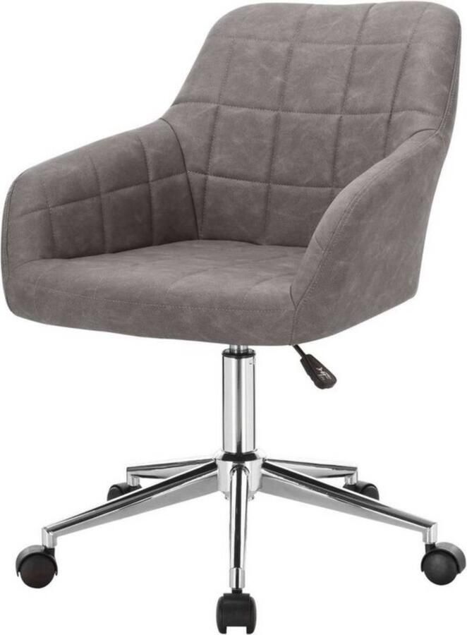 Dripio Kunstlederen bureaustoel ergonomisch zitcomfort met armleuningen in hoogte verstelbaar stabiel & stevig ideaal voor thuis & kantoor lichtgrijs