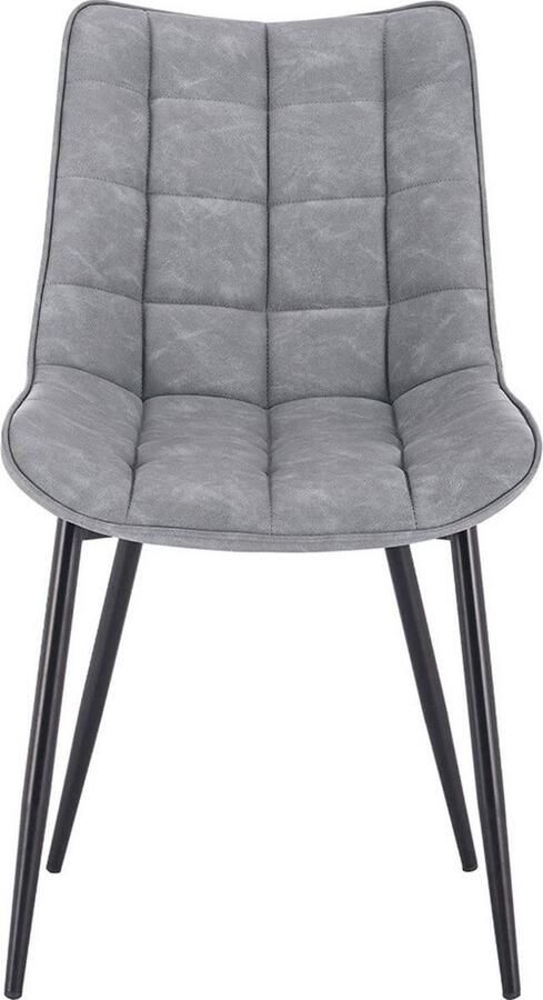 Dripio Kunstlederen eetkamerstoelen set van 4 ergonomisch & stevig modern design geschikt voor woon- & eetkamer lichtgrijs