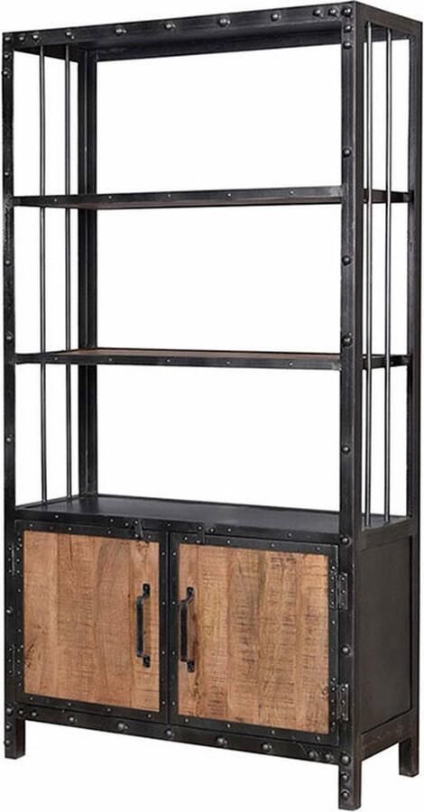 Dripio Luxe Wandkast 2 Deuren 4 Planken Mangohout 180x100x35cm