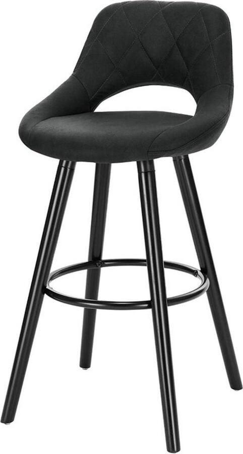 Dripio Moderne barkruk met stof ergonomisch zitcomfort stevige rugsteun stijlvol design ideaal voor keuken & eetkamer antraciet