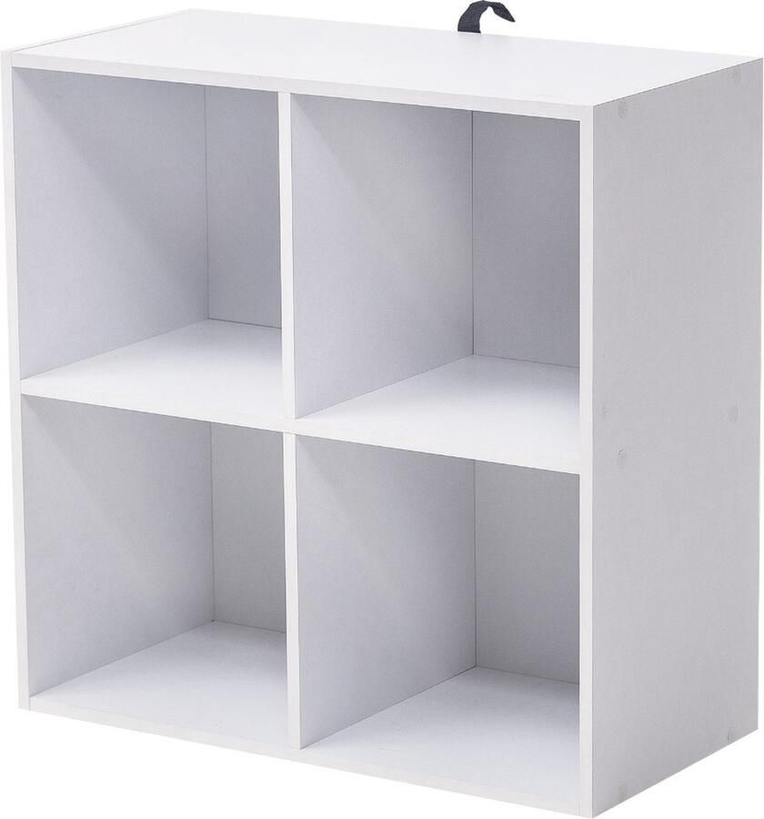 Dripio Moderne Boekenkast 4 Vakken Wit 60x29.5x60cm Hout MDF