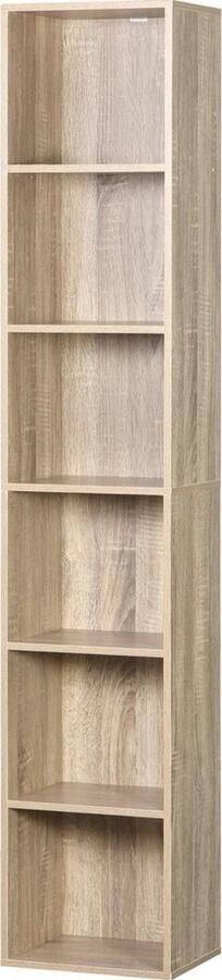 Dripio Open Boekenkast 6 Vakken Oak Boekenrek Hout 90x90x30cm