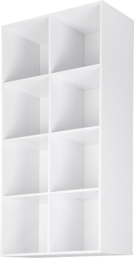 Dripio Open Boekenkast 8 Vakken Wit Boekenrek Hout 60x29.5x121cm