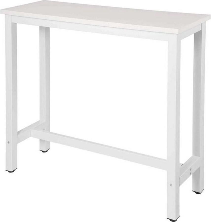 Dripio Rechthoekige bartafel modern en stijlvol stevige MDF & metaalconstructie geschikt voor ruimtes wit 120x40x100 cm