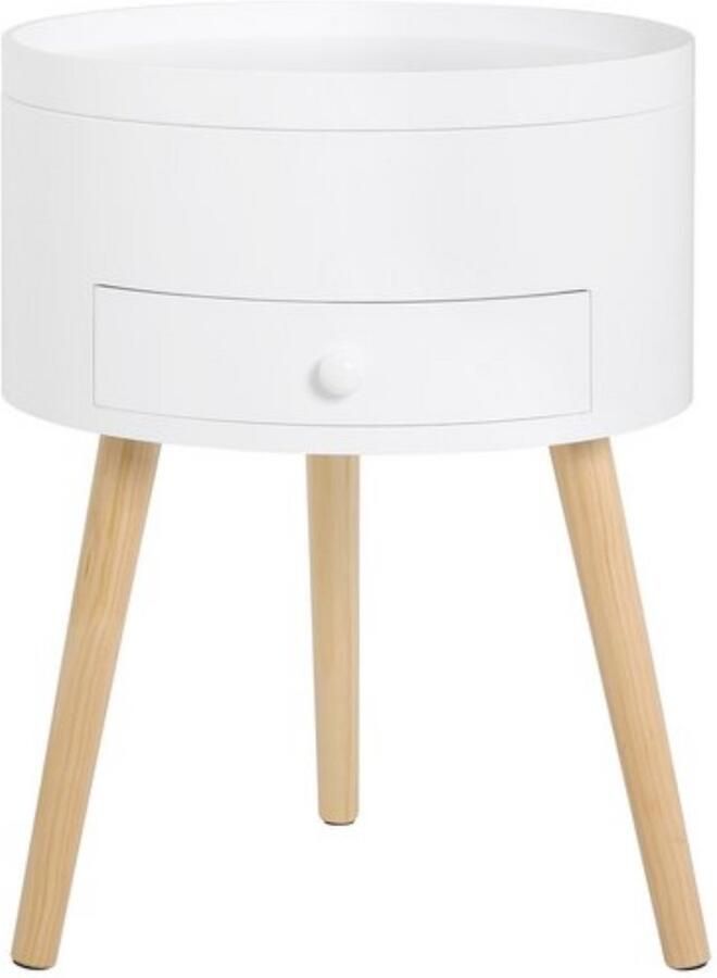Dripio Scandinavisch nachtkastje stevig & compact strak en tijdloos design modern MDF wit 38x38x50 cm