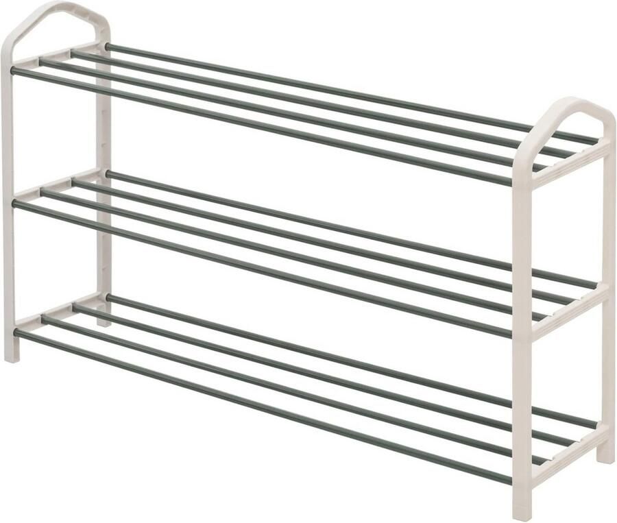 Dripio Schoenenrek 3 Lagen Schoenenkast voor 12 Paar Metalen Frame ABS Connectoren Eenvoudige Montage Ruimtebesparend Schoenenopbergstandaard DIY Organizer voor Hal Slaapkamer of Badkamer