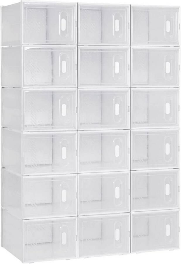 Dripio Schoenenrek Stapelbare Schoenendozen 18 stuks Transparant