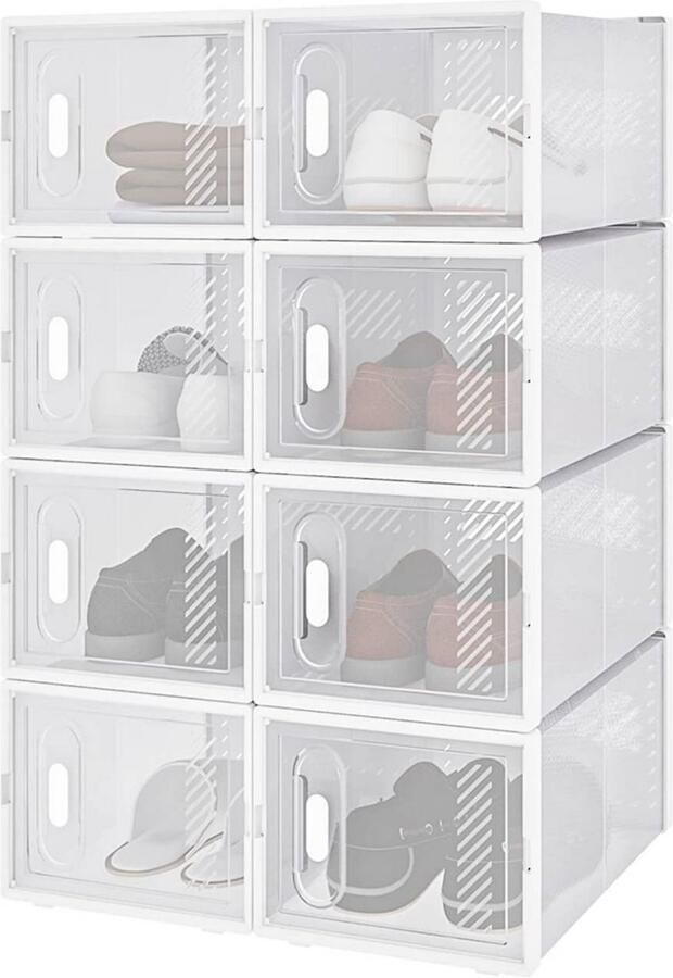 Dripio Schoenenrek Stapelbare Schoenendozen 8 stuks Transparant