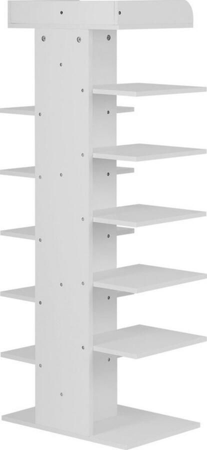 Dripio Schoenenrek stevig & compact stijlvolle opbergkast past in interieurs spaanplaat materiaal wit 45x30x114 cm