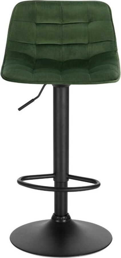 Dripio Set van 2 fluwelen barkrukken verstelbaar & draaibaar stevig metalen frame luxe zitcomfort modern design groen