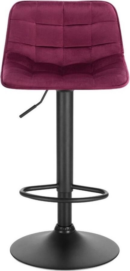 Dripio Set van 2 velvet barkrukken stevige metalen voet ergonomisch comfort verstelbaar & draaibaar stijlvolle uitstraling wijnrood