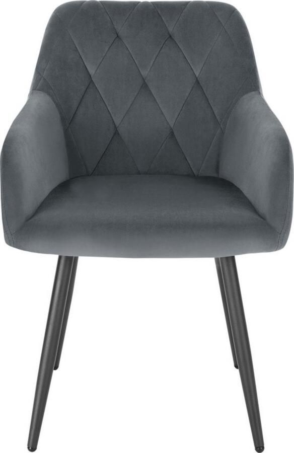 Dripio Set van 4 eetkamerstoelen luxe velvet bekleding ergonomisch design stijlvol & zacht past in eetkamers grijs