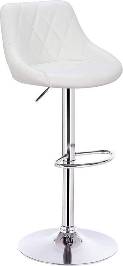 Dripio Set van 4 kunstleren barkrukken verstelbaar & draaibaar stevige metalen basis stijlvolle barstoelen modern & comfortabel wit 60-82 cm