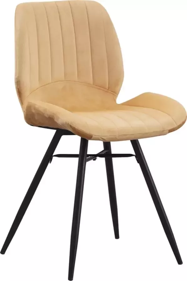 Dripio Eetkamerstoel Erebus Keukenstoel Gestoffeerde Stoel Metalen Poten Hoge Rug Velvet Bekleding voor Woonkamer Slaapkamer Eetkamer Geel