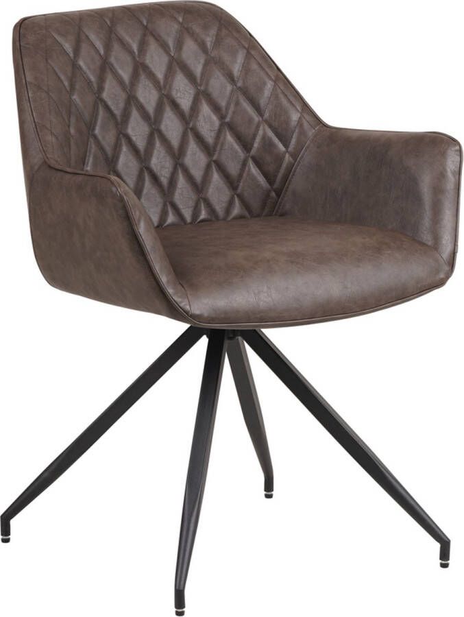 Dripio Eetkamerstoel Isaac Keukenstoel Kunstleer Stoel Metalen Poten Hoge Rug Kunstleer Bekleding voor Woonkamer Slaapkamer Eetkamer Taupe