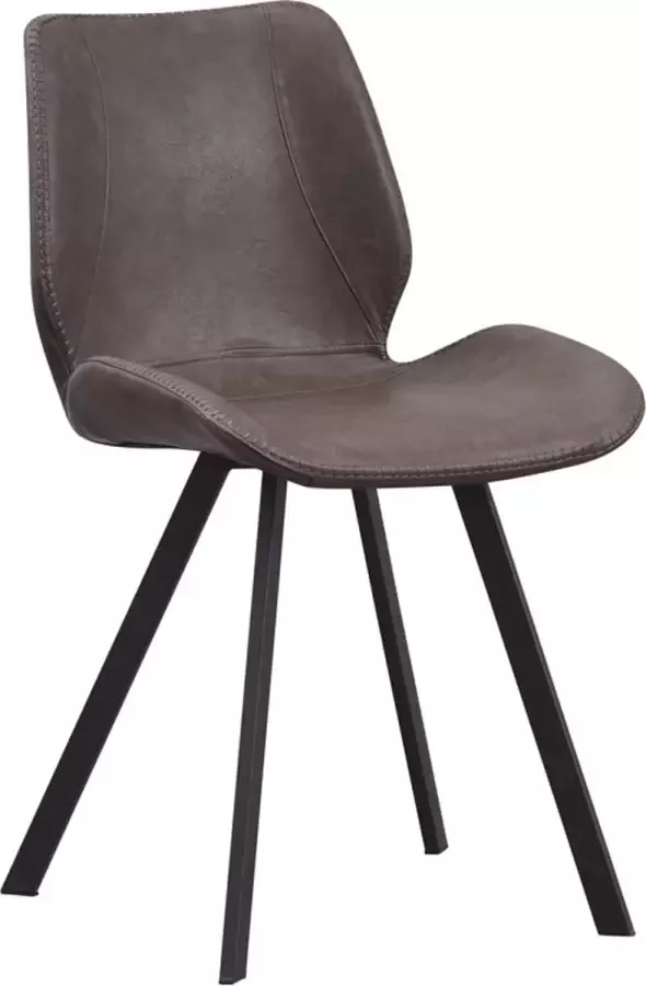 Dripio Eetkamerstoel Keukenstoel Gestoffeerde Stoel Metalen Poten Hoge Rug Kunstleer Bekleding voor Woonkamer Slaapkamer Eetkamer Taupe