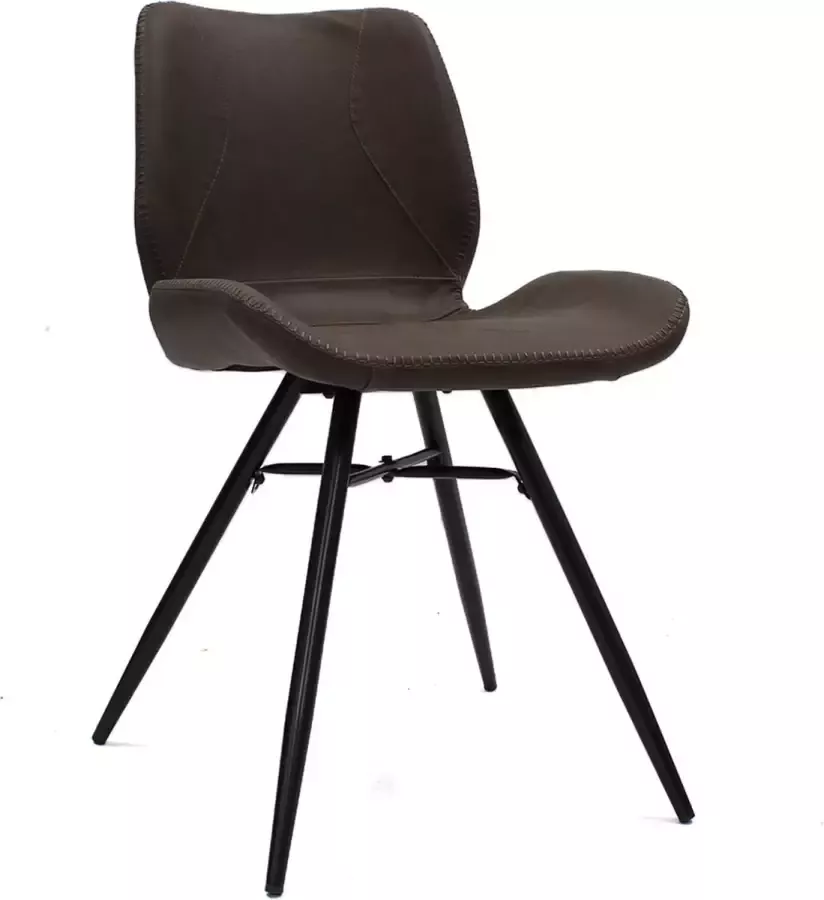 Dripio Eetkamerstoel Mehdi Keukenstoel Gestoffeerde Stoel Metalen Poten Hoge Rug Kunstleer Bekleding voor Woonkamer Slaapkamer Eetkamer Taupe