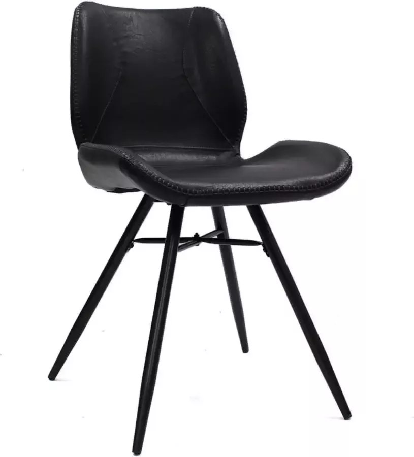 Dripio Eetkamerstoel Melody Keukenstoel Stoel Metalen Poten Hoge Rug Kunstleer Bekleding voor Woonkamer Slaapkamer Eetkamer Zwart
