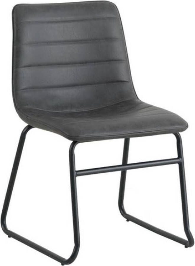 Dripio Eetkamerstoel ruyah set van 1 Kunstleer antraciet Industrieel Eetkamerstoelen