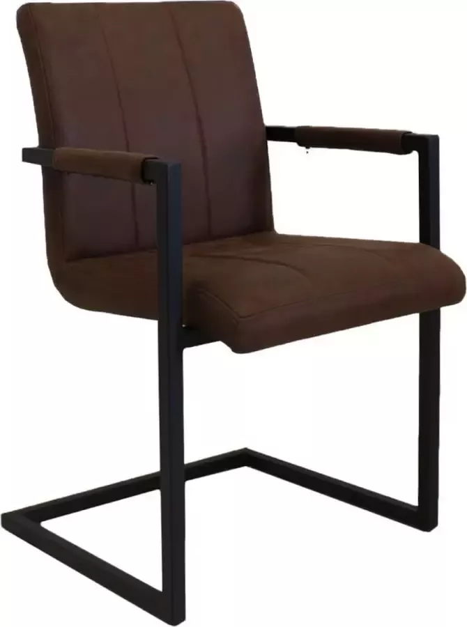 Dripio Eetkamerstoel Tristan Bruin microvezel Metalen poten set van 1 Zithoogte 46cm deluxe