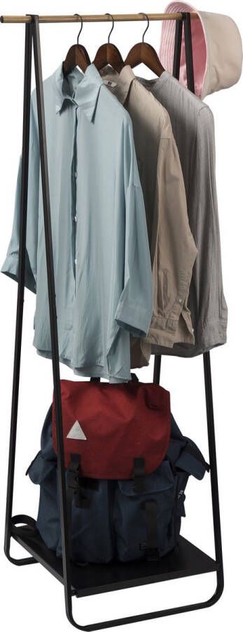 Dripio Kledingrek met plank Garderobekast organizer Slaapkamer Garderoberek Kledingkast metaal Zwart