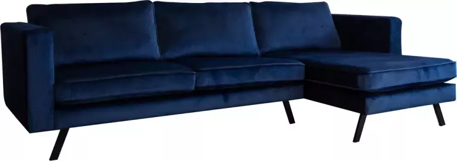 Dripio Luxe Hoekbank Kadyr 3 zits bank loungebank lichtgrijs 150x270 cm Donkerblauw